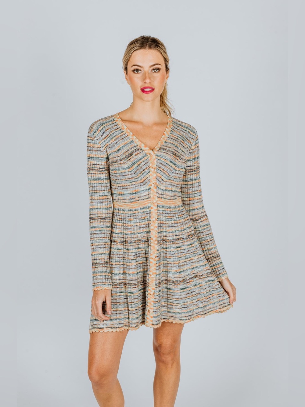Shoshanna Priory Melange Knit Mini Dress, size S